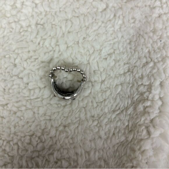 Chocolate Caramel Three Rhinestones Wavy Silver Tone Expandable Ring - Picture 7 of 14